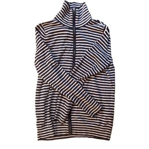 Navy/White Stripe Zip-Up